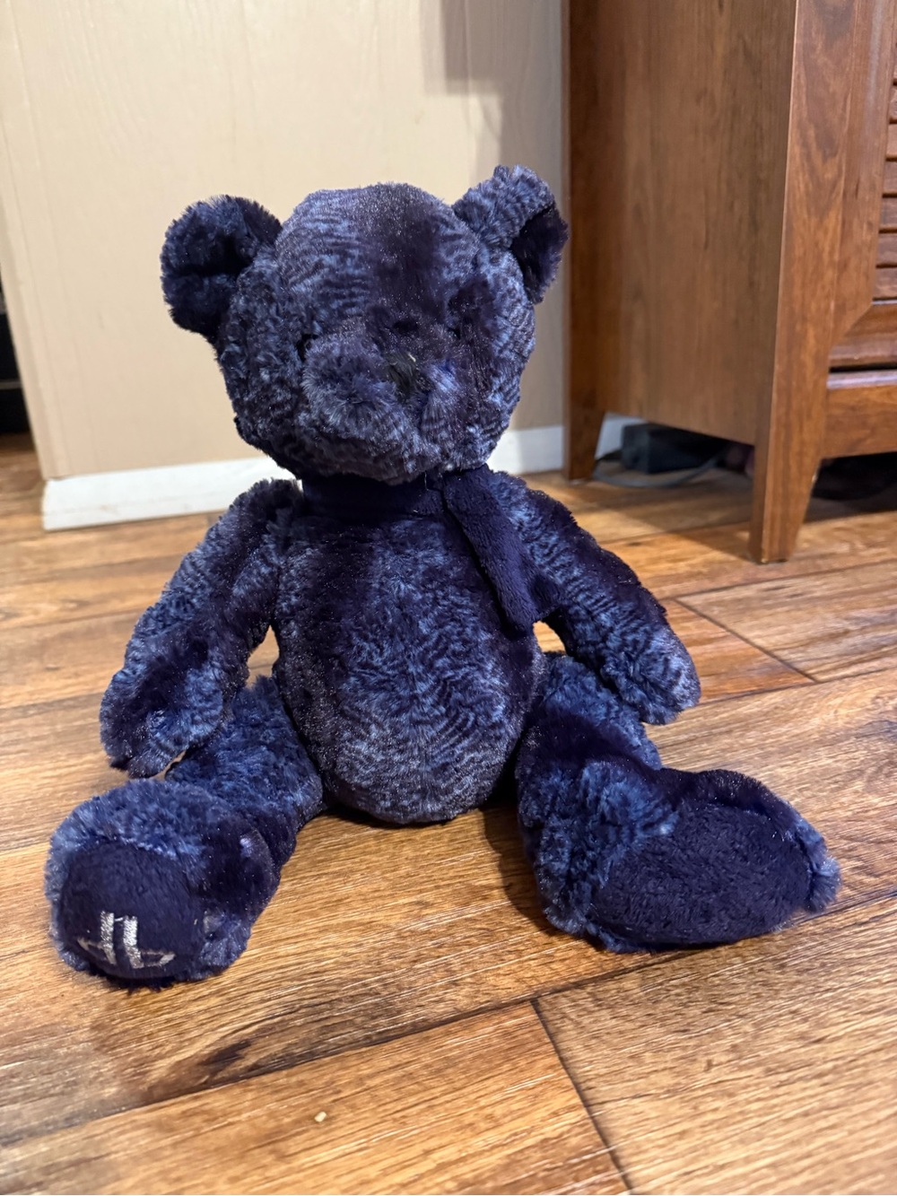 DENNIS BASSO Plush Navy Blue Teddy Bear - stuffed animal